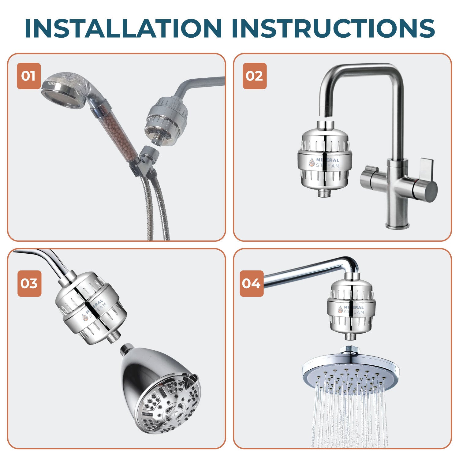 Duschfilter für hartes Wasser