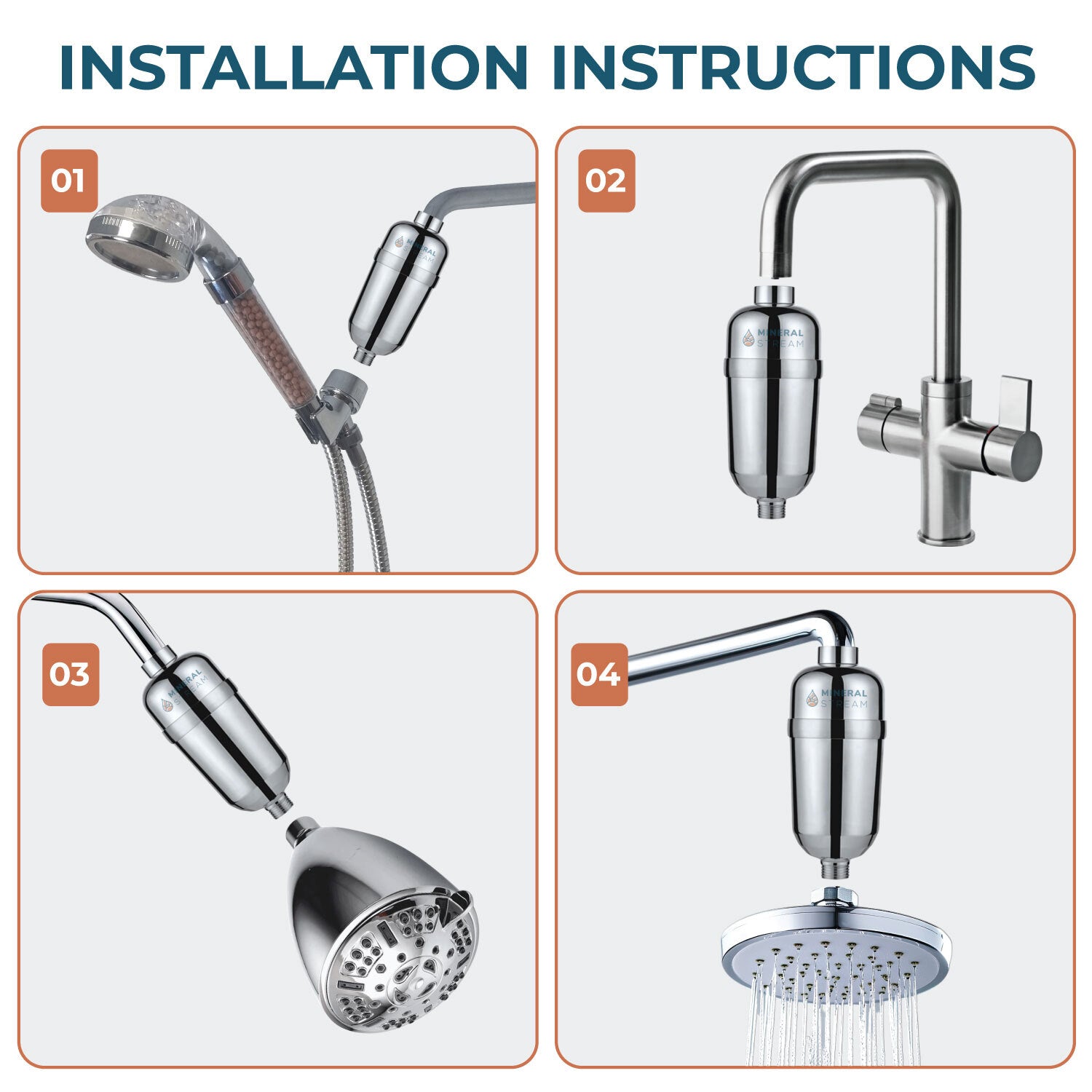 Fortschrittlicher Duschfilter für hartes Wasser