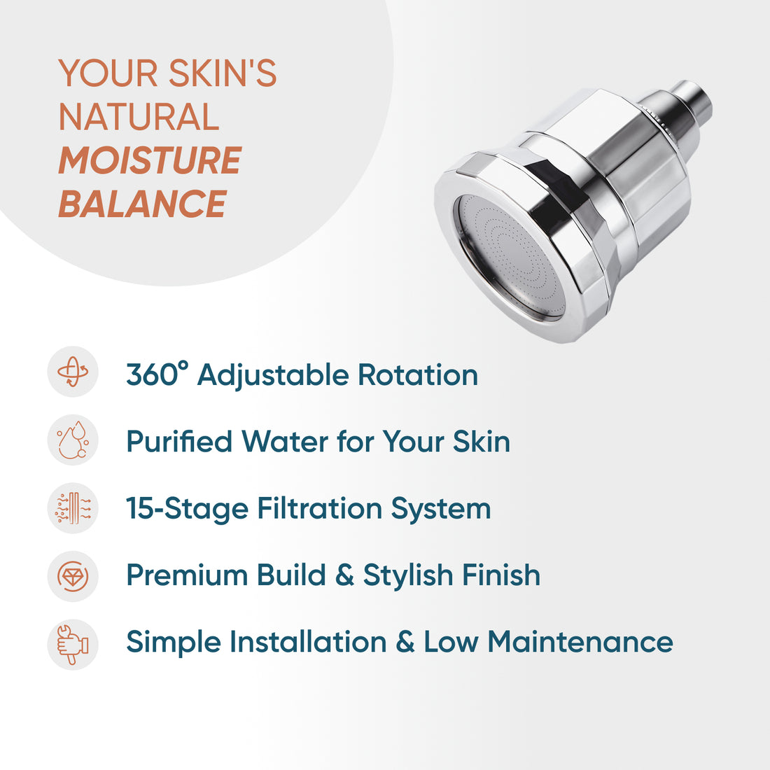 SkinPro – der fortschrittlichste gefilterte Duschkopf in Schwarz