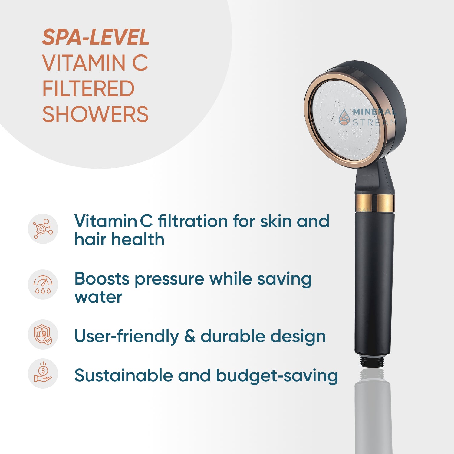 MineralStream™ BLACK - Vitamin C Complete Shower Kit
