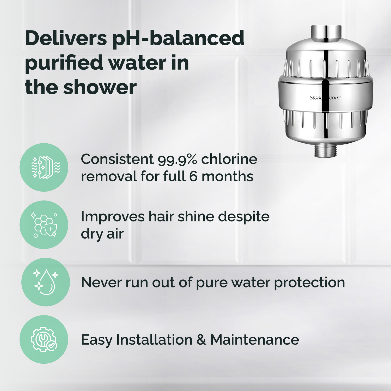 Duschfilter für hartes Wasser