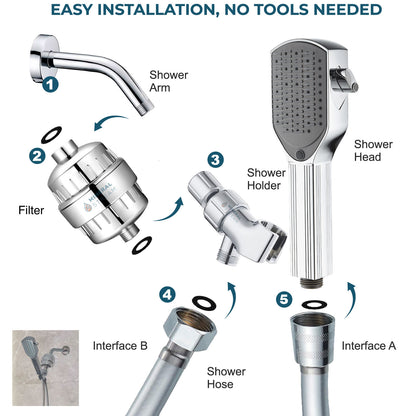 Detangler Comb Duschkopf Komplettes Duschset