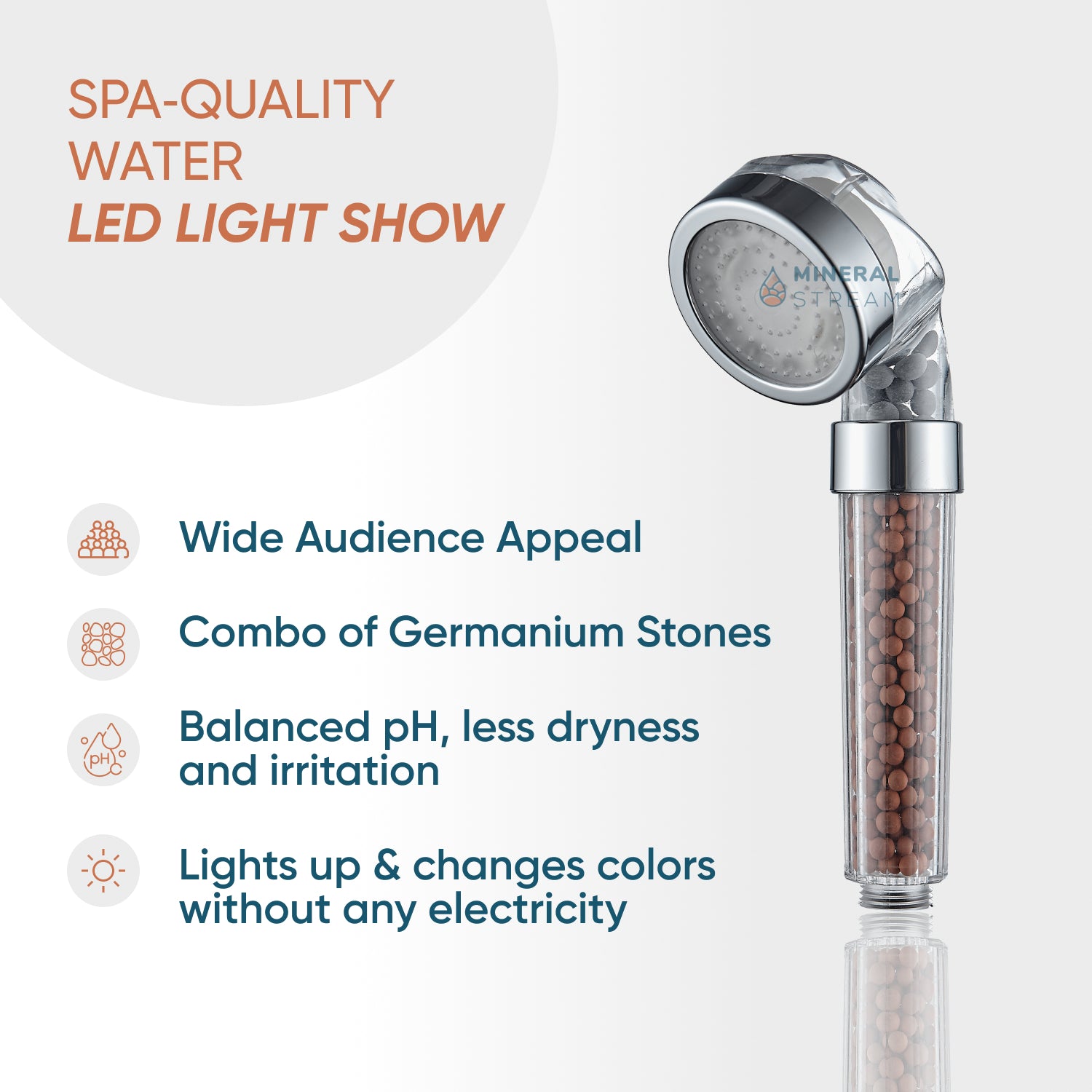 Mineralstream ™ LED Ionic Duschkopf