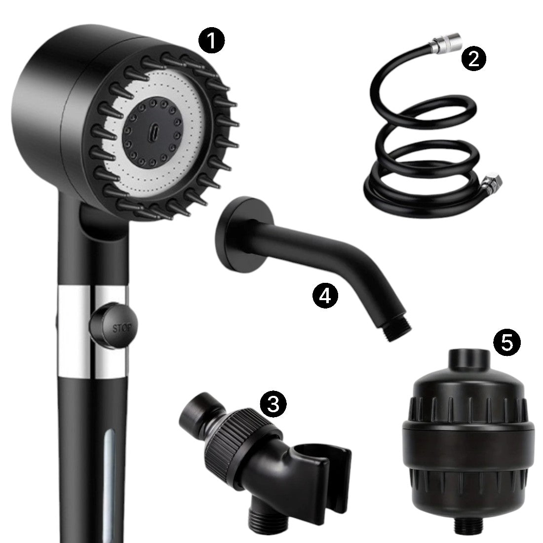 Ultimate Shower Massage Shower Head Complete Shower Kit
